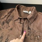 Chico's Chico’s Design Women’s Brown 100% Linen Button Down Shirt Large Lagenlook Photo 11