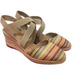 Kelly & Katie  Size 8 M Saige Spring Multicolored Strappy Slingback Wedge Sandal Photo 0