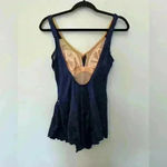 Longitude Women's Vintage 1970's  One Piece Blue Bathing Suit Union Made USA 14T Photo 2