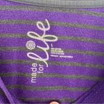Purple And Green Striped Long Sleeve Top Sweater Size L Photo 4