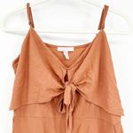 Chelsea28 Chealsea28 Summer Sleeveless Tie Front‎ Wide Leg Jumpsuit Size L Burnt Orange Photo 4