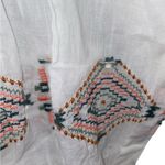 Cost Plus World Market Cream Blouse with Embroidered Sleeves sheer poof Sleeves Size L Photo 4