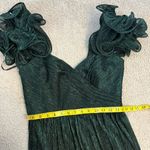 After Six  6883 Covertible Ruffle Strap Pleated Gown Metallic Evergreen M Photo 7