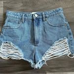 Abrand Jeans High Relaxed Shorts Women Size 27 Blue Light Wash Distressed Photo 0