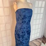 VICI Navy Strapless Textured Embossed Ruffle Elliana Maxi Dress XL Photo 2