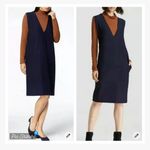 Eileen Fisher  Midnight V Neck K/L Crepe Tencel Dress Photo 1
