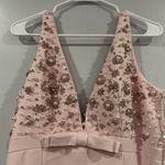 Mac Duggal  2278 Pink Crepe Sleeveless Beaded V Neck Gown With Bow sz 10 Photo 3