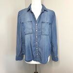 Velvet Heart  Blue Tencel Denim Shirt Small Long Sleeve Photo 5