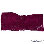 Aeropostale live love dream large maroon magenta purple strapless padded lace bralette Photo 8