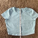 frankie's bikinis Zippy Baby Tee Crop Top in Baby Blue size medium Photo 5