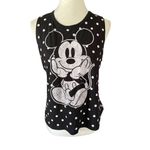 Disney Black With White Polka Sots Sleeveless Mickey Size Large Photo 5