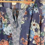 O'Neill Semi Sheer Floral Purple blouse Size XS Photo 2