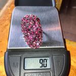 Natural Rhodolite Garnet Sterling Silver Cocktail Ring Size 5.75 Purple Photo 8