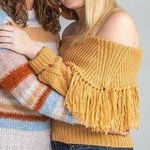 VICI Style Mustard Fringe Off The Shoulder Sweater Photo 2