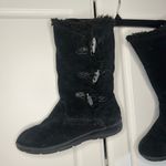 White Mountain Black leather Suede Faux Fur Lined Mongolian style Winter Boot Photo 2