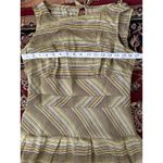 Liz Claiborne  Dress Women's Size 10 Olive Green Brown Striped Midi‎ Career Retro Photo 6