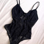 Free People Intimately  Black Lace Mesh Thong Bodysuit Lingerie Bustier Medium Photo 0