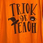 Bella Canvas Medium Halloween Teacher Shirt Orange Photo 1