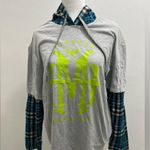 Disney Haunted Mansion Hooded shirt Flannel Arm/Hood. Size M NWT  Parks Merch Photo 2