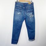 Abercrombie & Fitch Abercrombie Dark Wash Distressed Button Fly Mom Denim Jeans Womens Size 4/27 Photo 1
