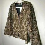 Chico's NWT Chico’s Women’s Size 1 (Medium/Size 8) Silk Open Front Jacket Animal Print Photo 4