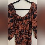 A New Day Black and Brown Abstract Long Sleeve Dress Photo 2