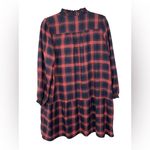 Loft NWT Plaid Drop Waist Flannel Shirtdress Long Sleeve Size LP Large Petite Photo 3