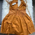 Nasty Gal Lace Insert Halter Neck Mini Skater Dress Photo 4