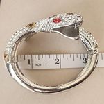 Vintage Silver Crystal Cobra Snake Hinge / Clamper Bracelet Photo 8