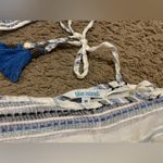 Blue Island NWOT white, blue, silver sparkle stripe coverup dress size medium Photo 5