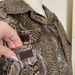 Vintage Fu Da Sport Cropped Faux Snakeskin Jacket Brown Size M Photo 2