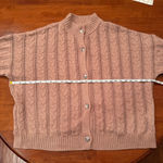 ABLE Ruth Cable Knit Cropped Cardigan Fisherman Tan Brown Plus Size‎ 2X Photo 9