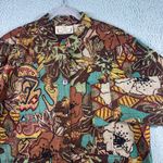 VTG Life Style Woman Floral Print Jacket Women 2X Button Front Patchwork Artsy Brown Photo 1
