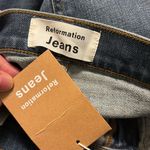 Reformation NWT Riley Frayed Denim Jeans- Size 24 in Rhine Photo 5
