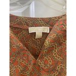 MICHAEL MICHAEL KORS Womens Orange Unlined Chain Tie Logo V Neck Top M Size M Photo 2