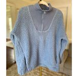 Aerie  Blue Sherpa Pullover Polo Fleece Lounge Quarter Zip Y2K Cozycore Plush Ski Photo 2