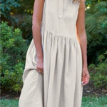 Frank & Eileen Daphne Sleeveless Popover Dress Linen In Sand Size Medium Photo 0