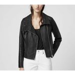AllSaints Bales Biker 100% Lamb Leather Jacket All Saints Moto Size UK 8 US 4 Black Photo 2