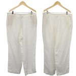 J.Jill White Linen Relaxed Fit Pull on Casual Pants Lagenlook Womens Large Photo 1
