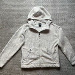 The North Face  Woman's Medium White/Light Heathered Gray‎ Sherpa Jacket Full Zip Photo 0