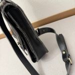 Stanley Street Leather Saddle Bag Purse Crossbody Black Brass Buckles Womens Photo 9