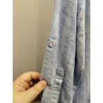 Tahari  Size Medium Blue Striped Long Roll-Tab Sleeves Popover Linen Rayon Shirt Photo 3