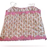 52 Weekends Y2K Plus Size Pink Orange Satin Silky Paisley Lace Sequin Cami Top Photo 2