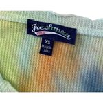 Freshman Rainbow Tie Dye Crop Top Waffle Lounge Cropped Long Sleeve T Shirt Blue Size XS Photo 6