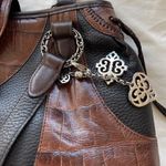 Brighton EMMA Tiny Woven Brown/Black Leather Print D330285 Western Vintage Bag Photo 14