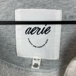 Aerie  Prep Rally Rugby Sweatshirt Grey Size XS Collared Oversized Preppy Cotton Photo 5