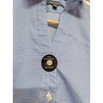 American Airlines Women Uniform Shirt Button Front Long Sleeve Blue Check Sz 0 Photo 1