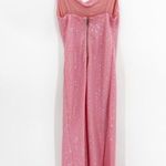 Alice + Olivia Harmony Pink Sequin Cowl Neck Slit Asymmetric Midi Dress 8 NWT Photo 5