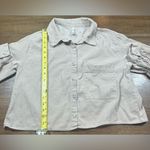 ZARA TRF Collection Women's Size M Tan Long Sleeve Cropped Corduroy Jacket Photo 3