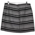 J.Crew Women's Black White Cotton Polyester Geometric Zip Up Mini Skirt Size 8 Photo 1